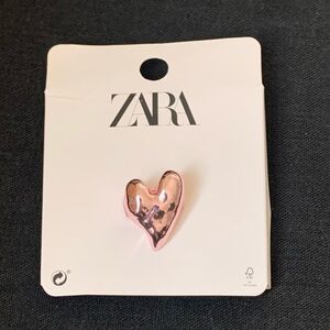 Zara pink heart shaped ring Size 9 new with tags